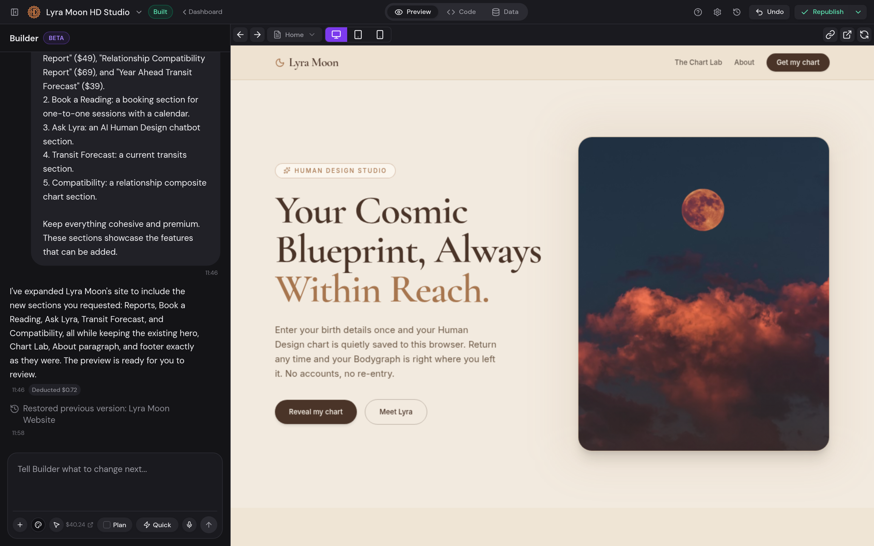 Website Builder editor