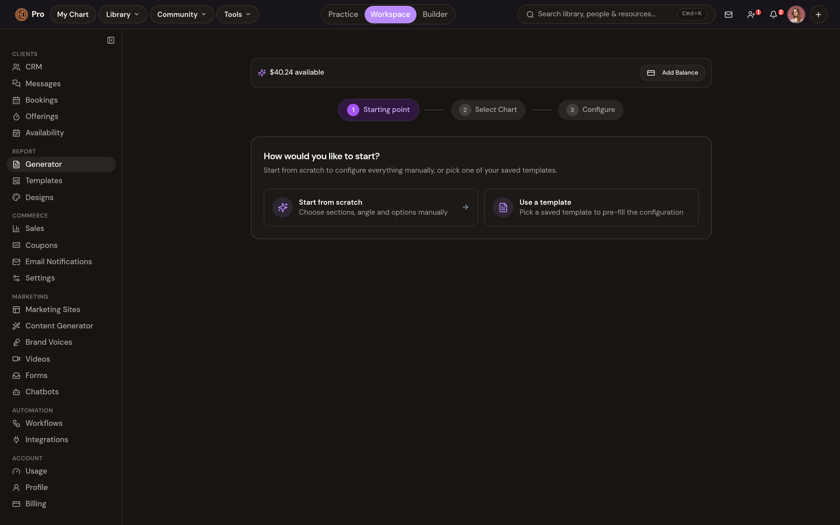 Branded report generator