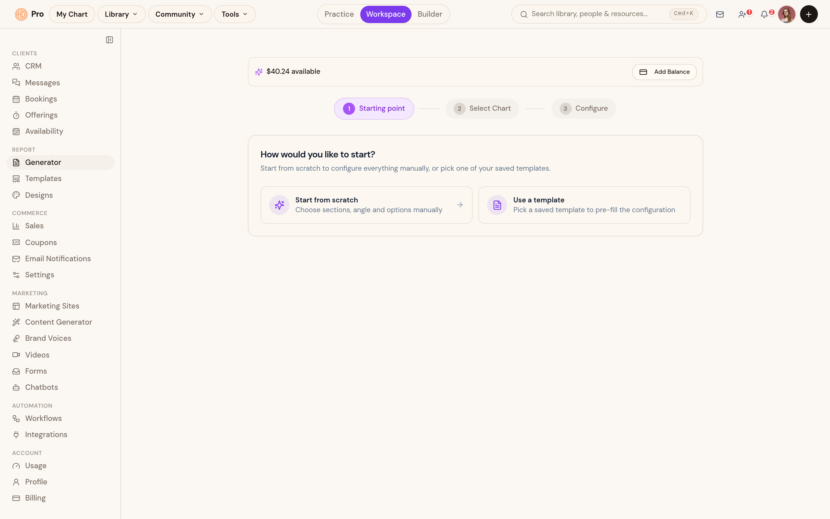 Branded report generator