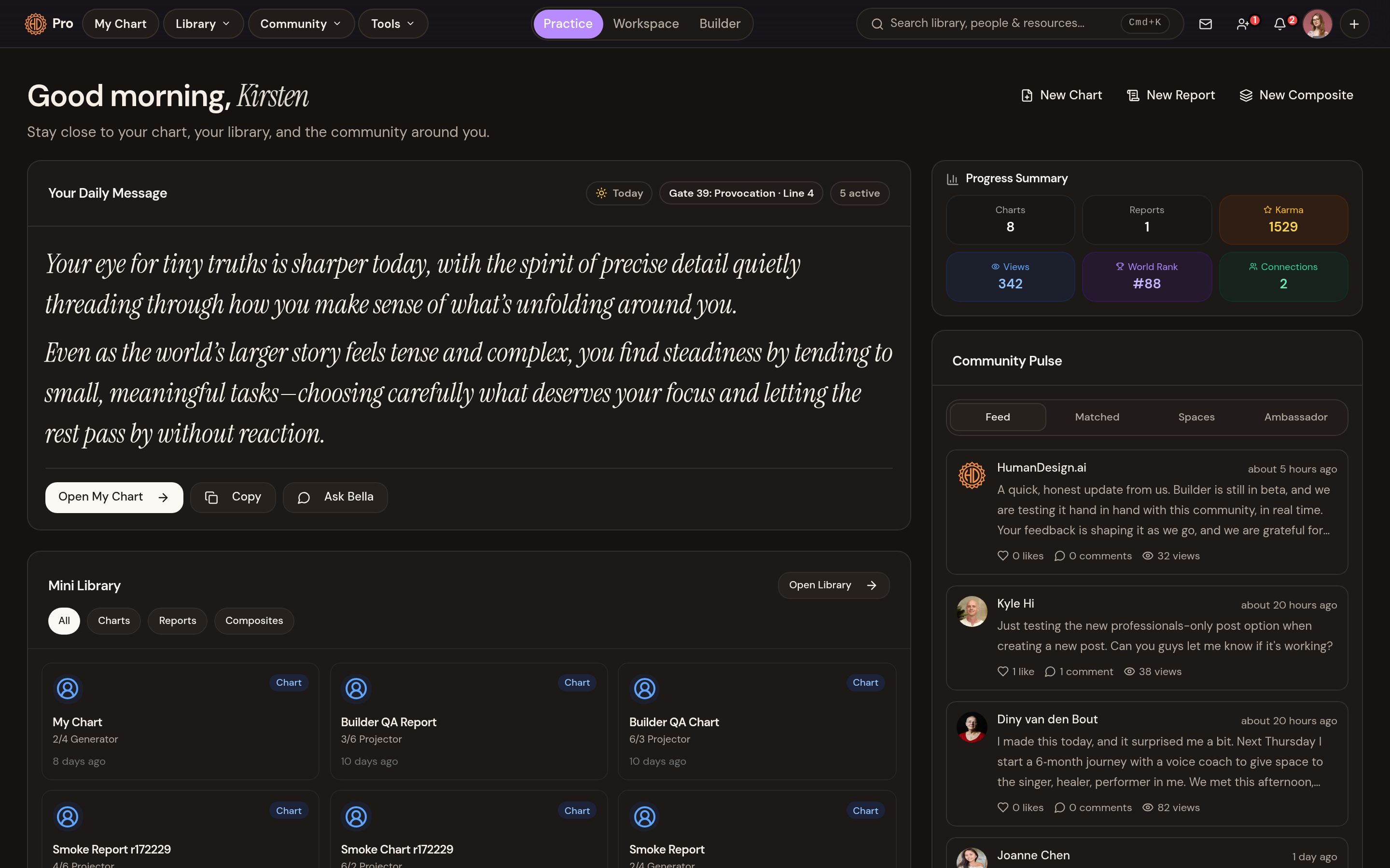 Your daily Human Design dashboard