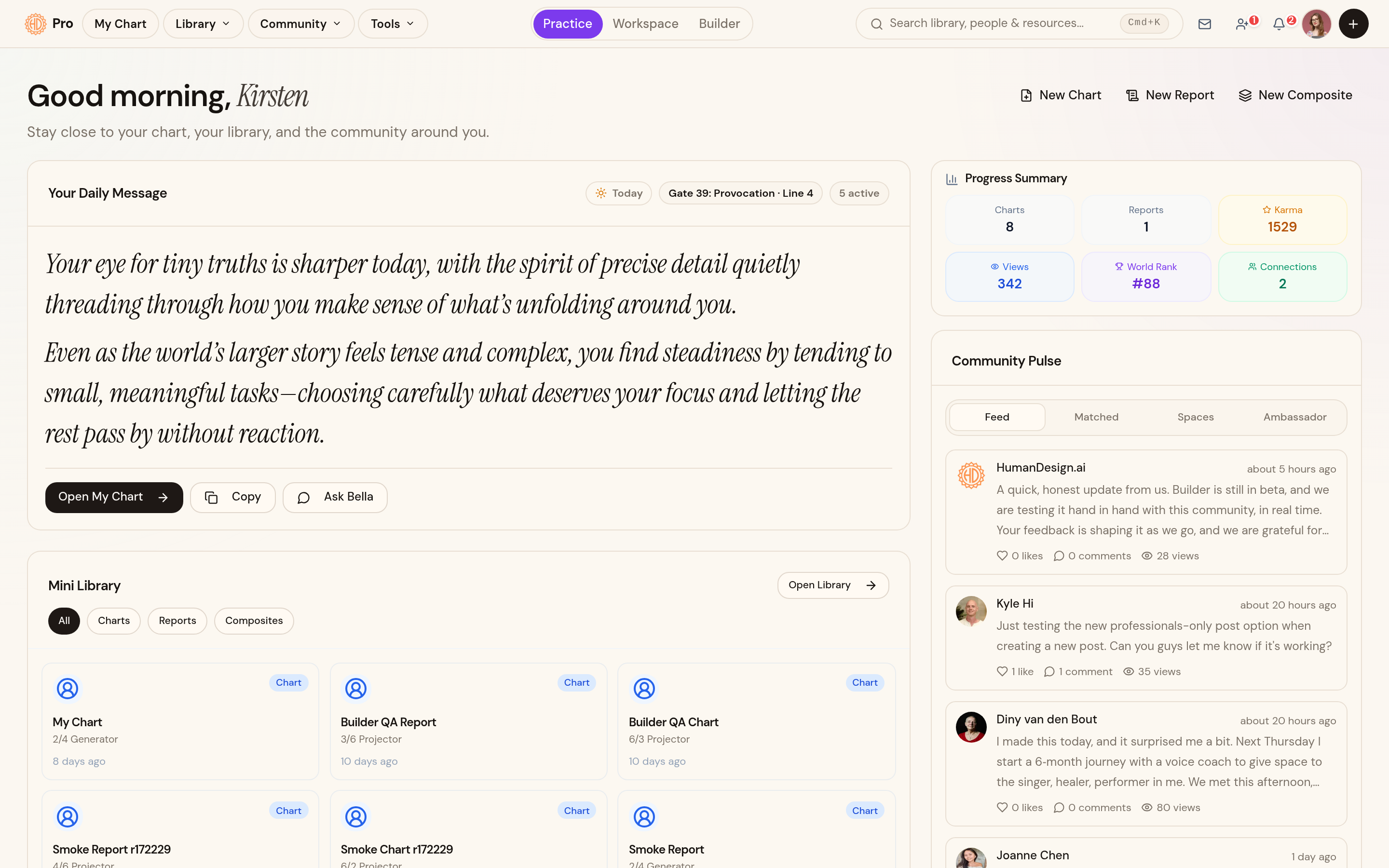 Your daily Human Design dashboard